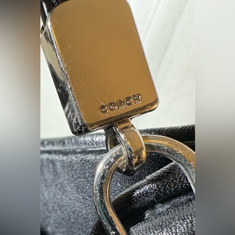 SOLDCoach Madison Phoebe Shoulder Bag Black Ocelot Leopard Print Chenille Leathe - Picture 8 of 13